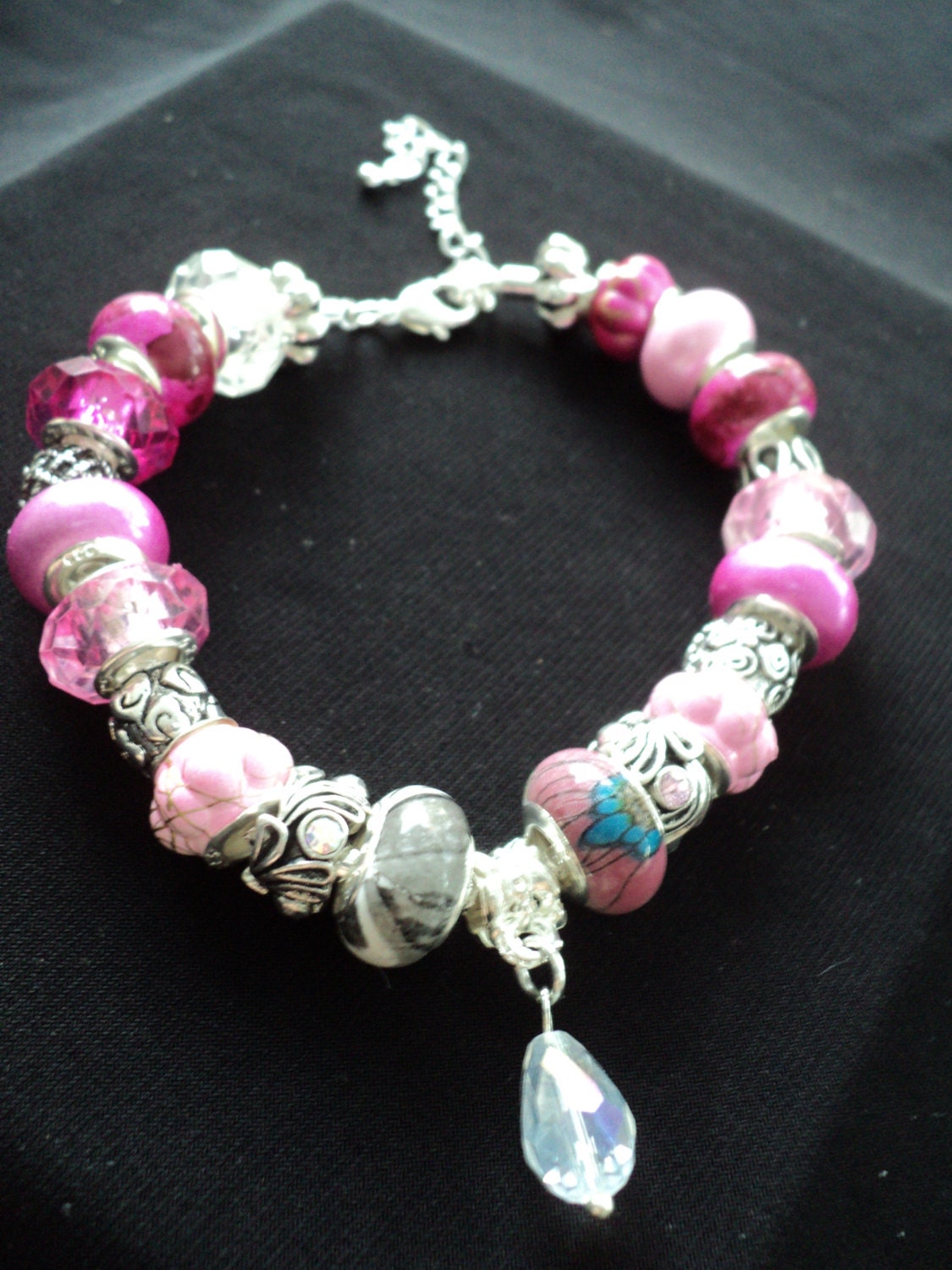 Pink Passion European Beaded Bracelet