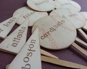 Vintage baseball birthday cupcake toppers, MLB, pennant, boy birthday- CUSTOM choose your team