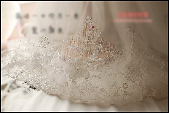 Ivory Alencon Lace Trim, Wedding Veil Bridal Lace Trim, Wedding Dress Acessories