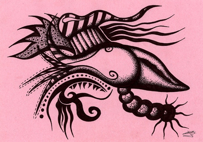 Stella by starlight. Original ink drawing on high quality paper