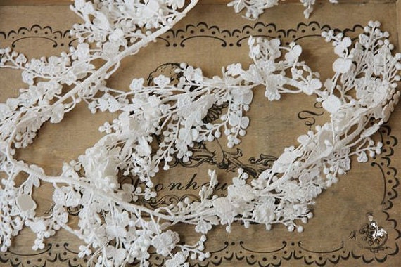 Off White Bridal Lace Trim for Hairflowers Wedding Decors