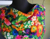 Vintage 1960's Bright Floral Maxi Dress Mad Men Style
