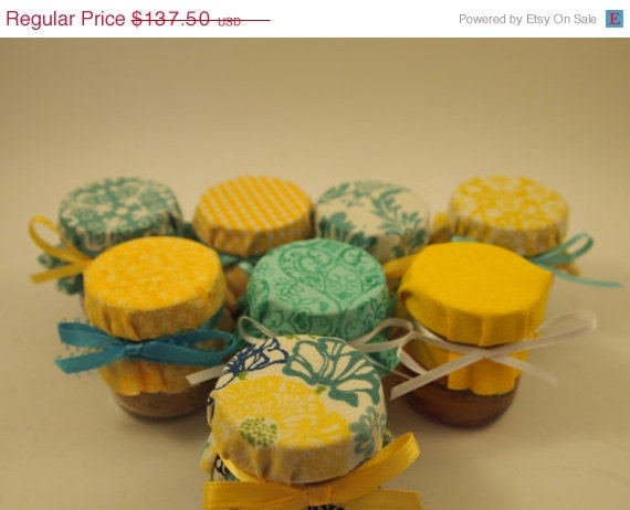 ON SALE  15% off 50 Party Favor Jars - Handmade Custom Wedding Favors with Personalized Labels