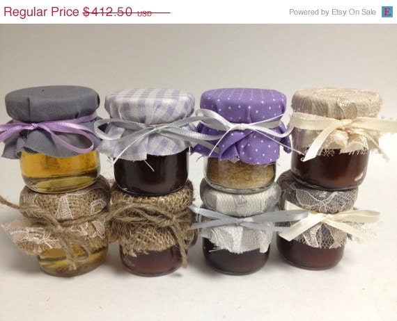 ON SALE 15% off 150 Honey Jars in Burlap and Lace Design Il_170x135