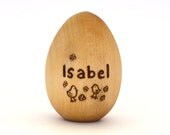 Personalized Wooden Easter Egg - Natural Wood Toy - Waldorf Toy - Easter