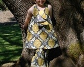 The Lily Belle Swing Tunic and Ruffle Park Pants in Slate -- Cotton Swing top and Ruffled Park Pants