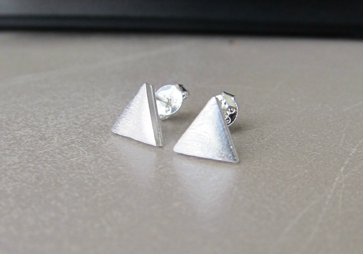 Geometric Silver Ear posts. Sterling Silver Ear posts. Triangle Ear posts. Simple Ear posts.