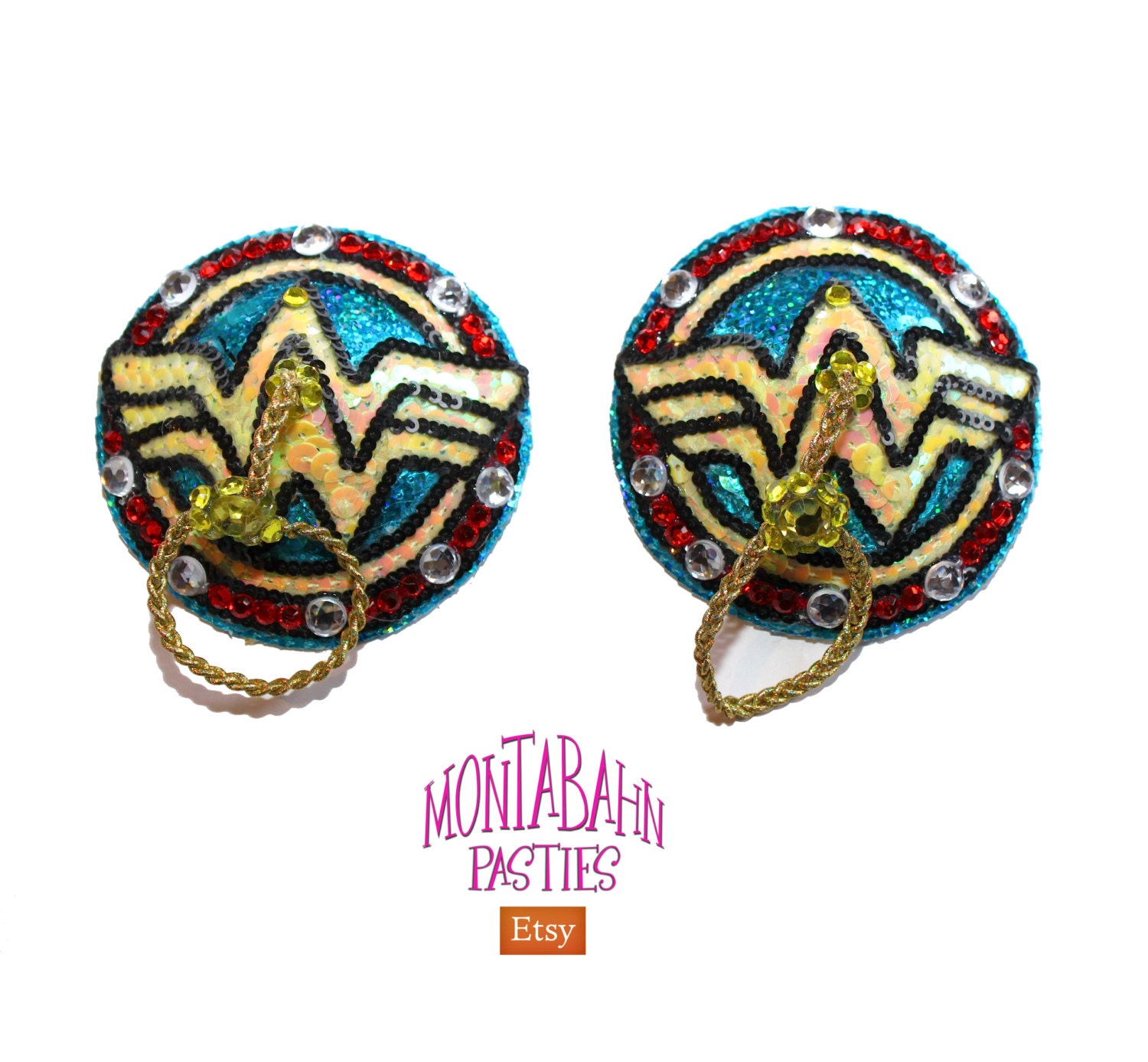 Pasties Nipple Tassels Burlesque - Gold Female Hero