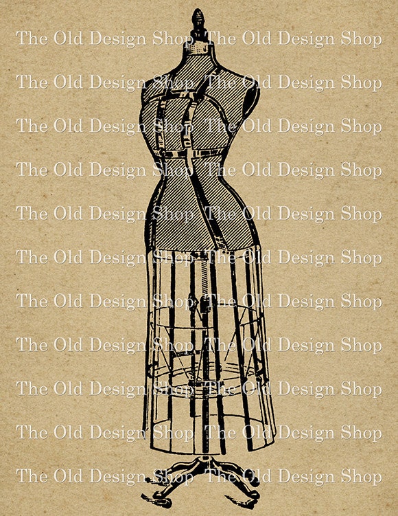 Vintage Sewing Form Black and White Clip Art Printable Digital Scan Stock Image for Fabric Transfers Mixed Media Graphic Design ETC