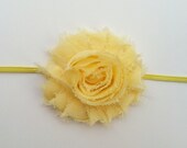 Shabby chic flower headband-Yellow headband