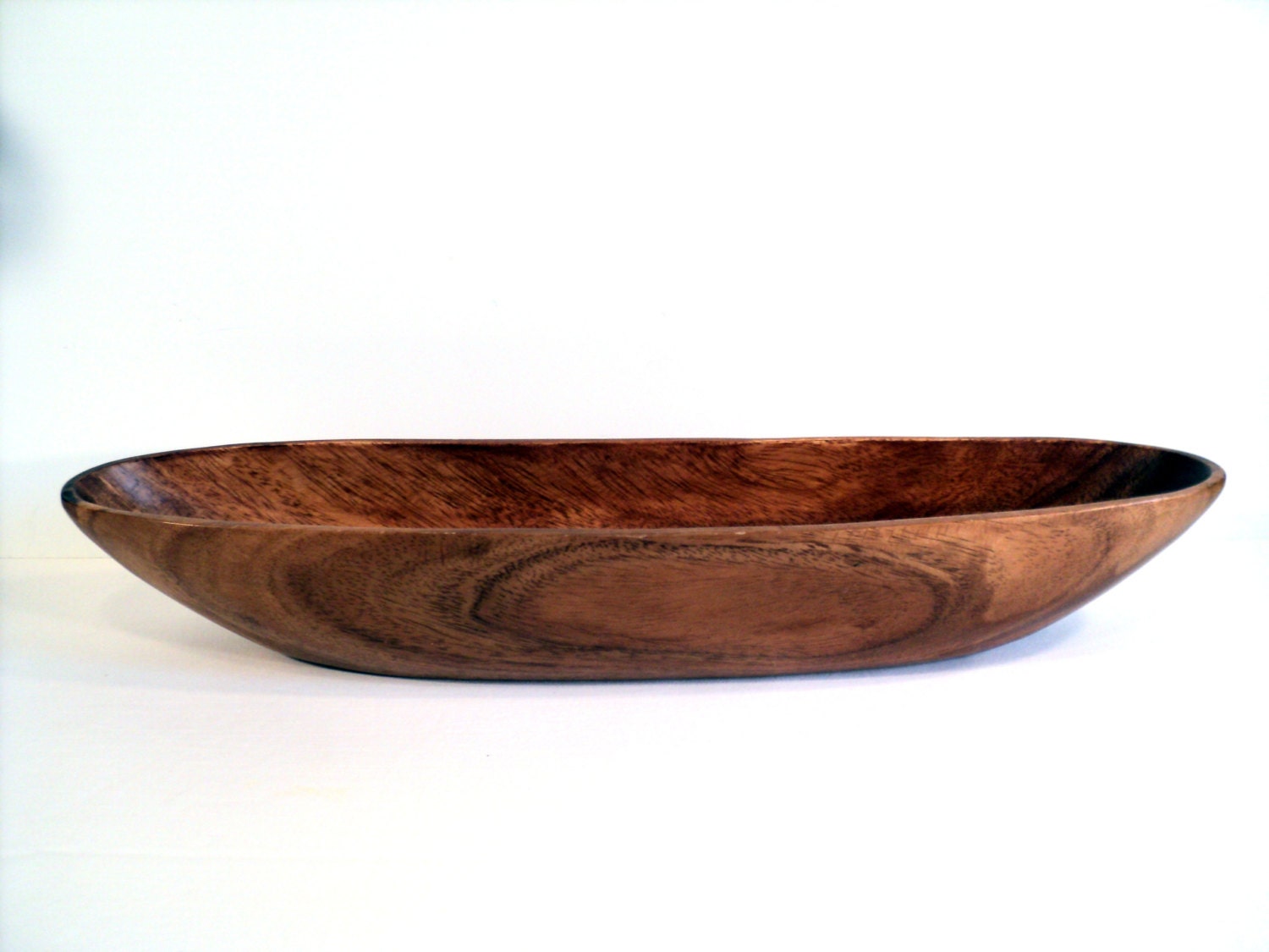 Oval Wooden Bowl Large 18 inches long carved by littlecleoathome