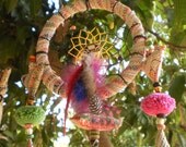 Tribal Dreamcatcher With Vintage Textiles