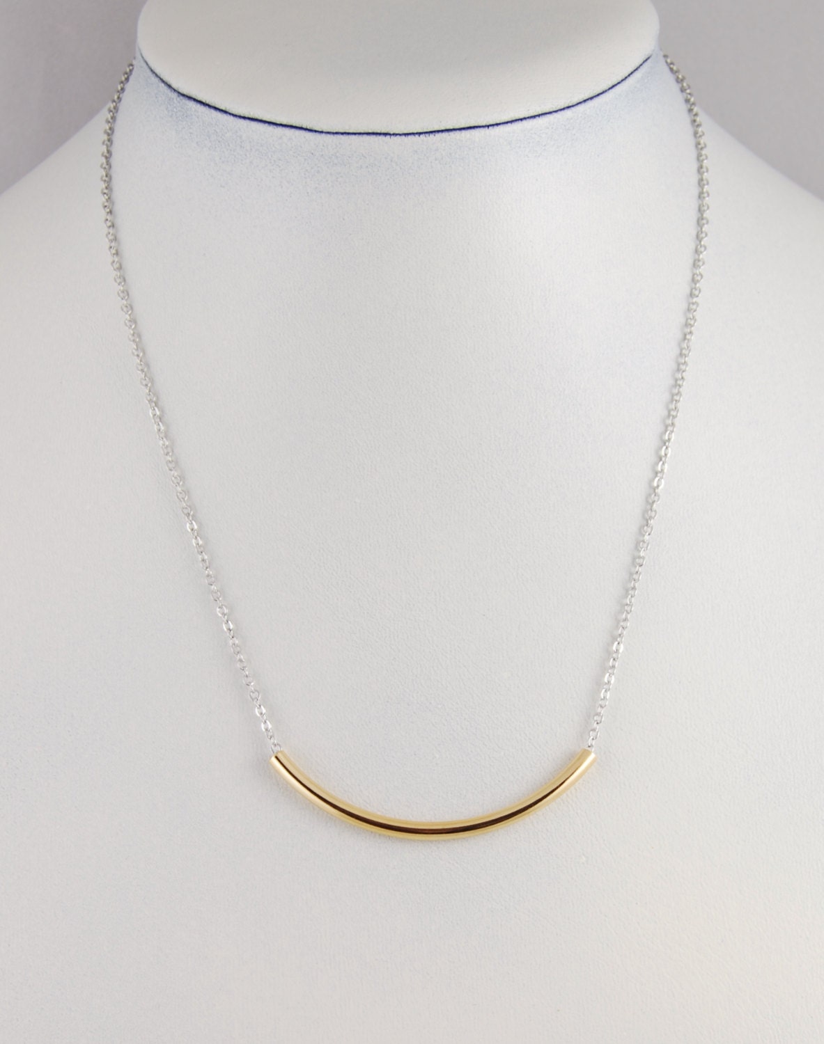 Silver and Gold Bar Necklace