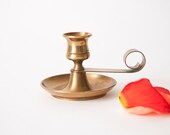 Brass Candle Holder Farmhouse Cottage Shabby Decor
