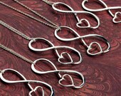 ON SALE Infinity Pendant - Heart Necklace - Bridesmaid Gift - Maid of Honor Gift - Argentium Sterling Silver - Handmade