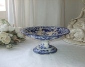 Antique French Creil Montereau compote.  Paris apartment, cottage chic
