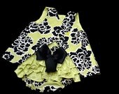 Reversible Open Back Dress/Top and Ruffled Diaper Cover