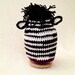 Crocheted Zebra Hat - size 3-6 months