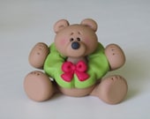 Polymer Clay Bear with Wreath