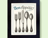 Kitchen Art Print Decor Julia Child Kitchen Decor Bon Appetit Cooking Quote