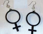 BLACK FEMALE VENUS Hipster Earrings Nin Punk Emo Alternative