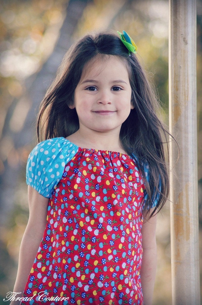 Peasant Dress Sewing Pattern , INSTANT DOWNLOAD, PDF pattern, Baby,Toddler, Girls Peasant Dress Sewing Pattern, 6 months to 8 years