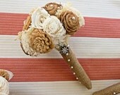 Handmade Wedding Bouquet -Alternative Bridal Bouquet, Toss Bouquet, Keepsake Bouquet, Shabby Chic Wedding, Rustic Wedding