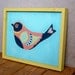 Reclaimed Wood Geometric Bird Painting