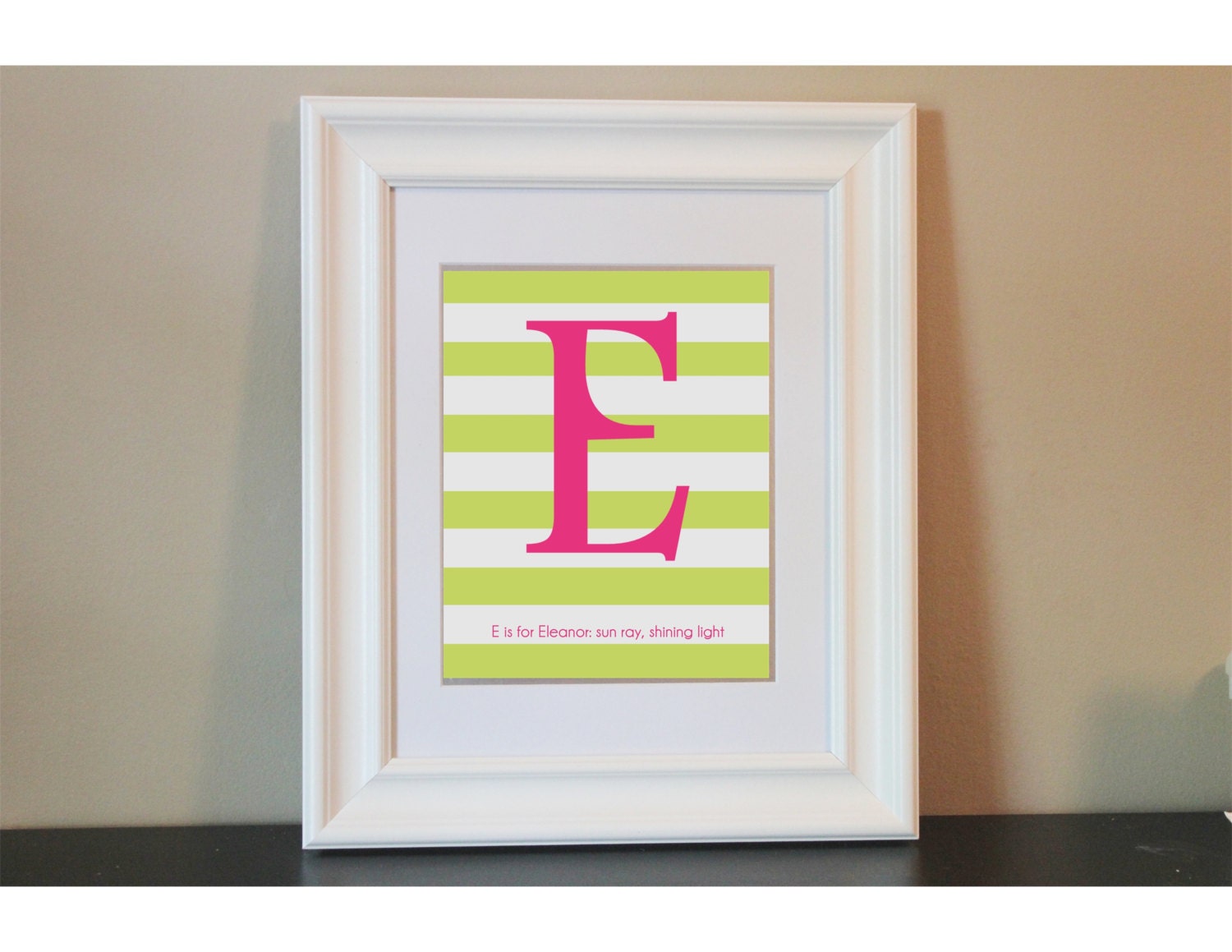 Striped Baby Nursery Name Meaning Art Girl- 8x10 Personalized Print- PRINTABLE