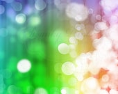 6ft x 5ft Vinyl Photography Backdrop / Sparkle Rainbow Bokeh