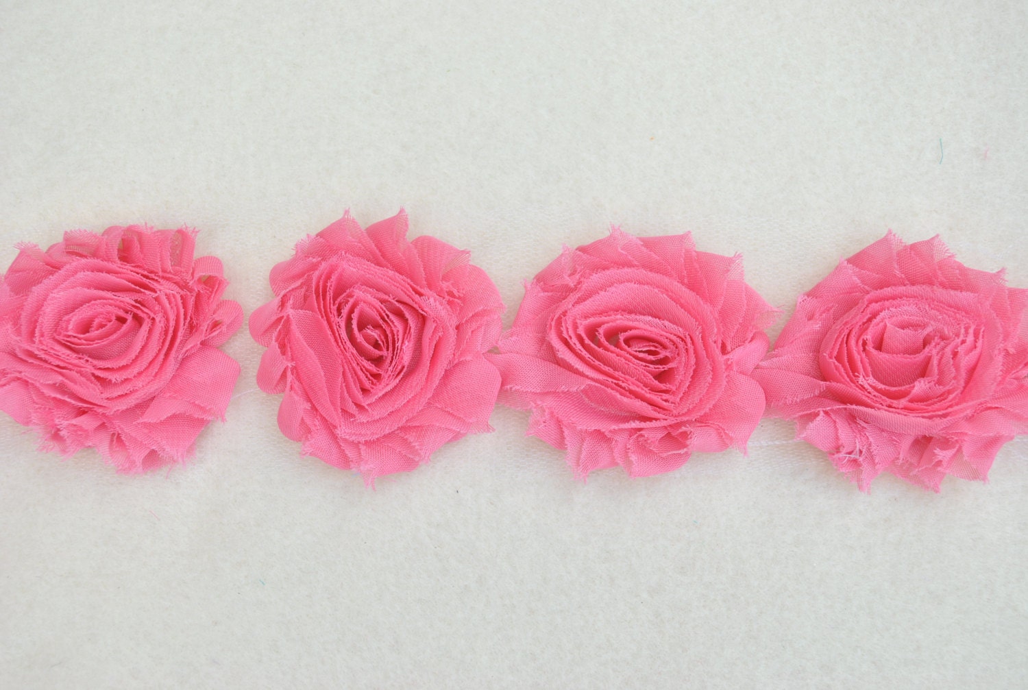 SALE...Shabby Chiffon Rose Trim, Salmon, 1 yard