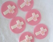 Fondant Cross Christening Cupcake Toppers