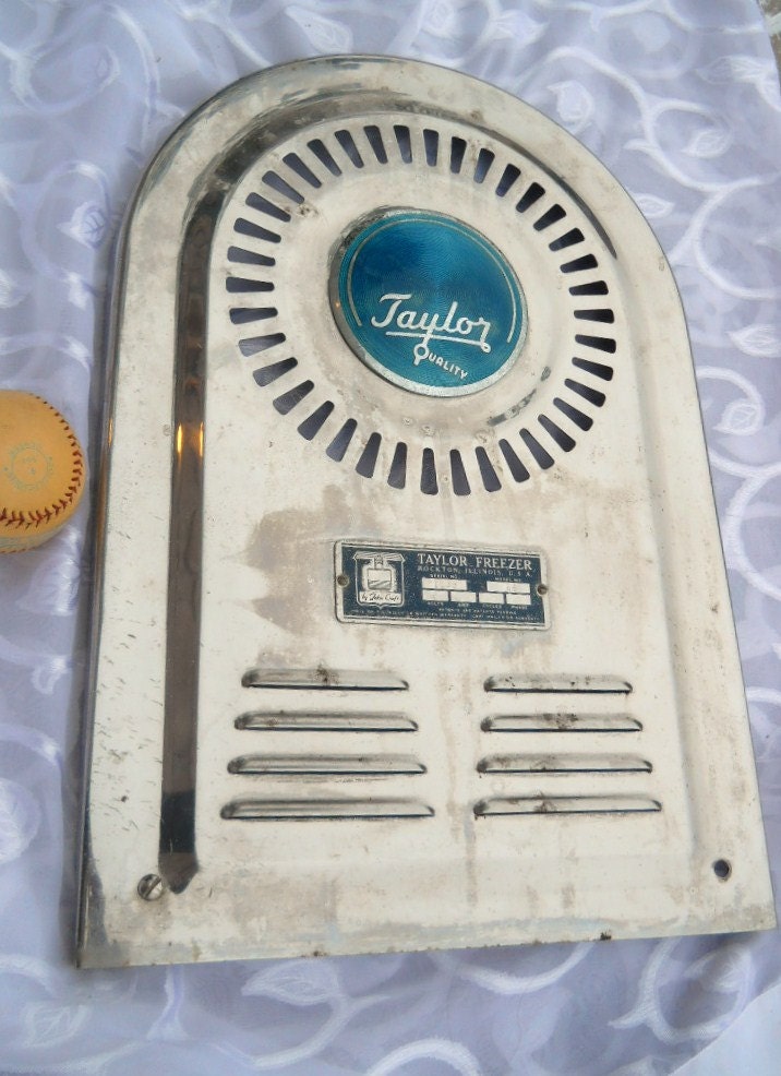 TAYLOR sign blue vintage name plate Taylor ice cream industrial badge