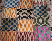 SALE %25 Yuner / ikat Velvet pieces, patchwork pieces, decorative super parts, bargain price, 12 pieces, Free Shipment By FEDEX