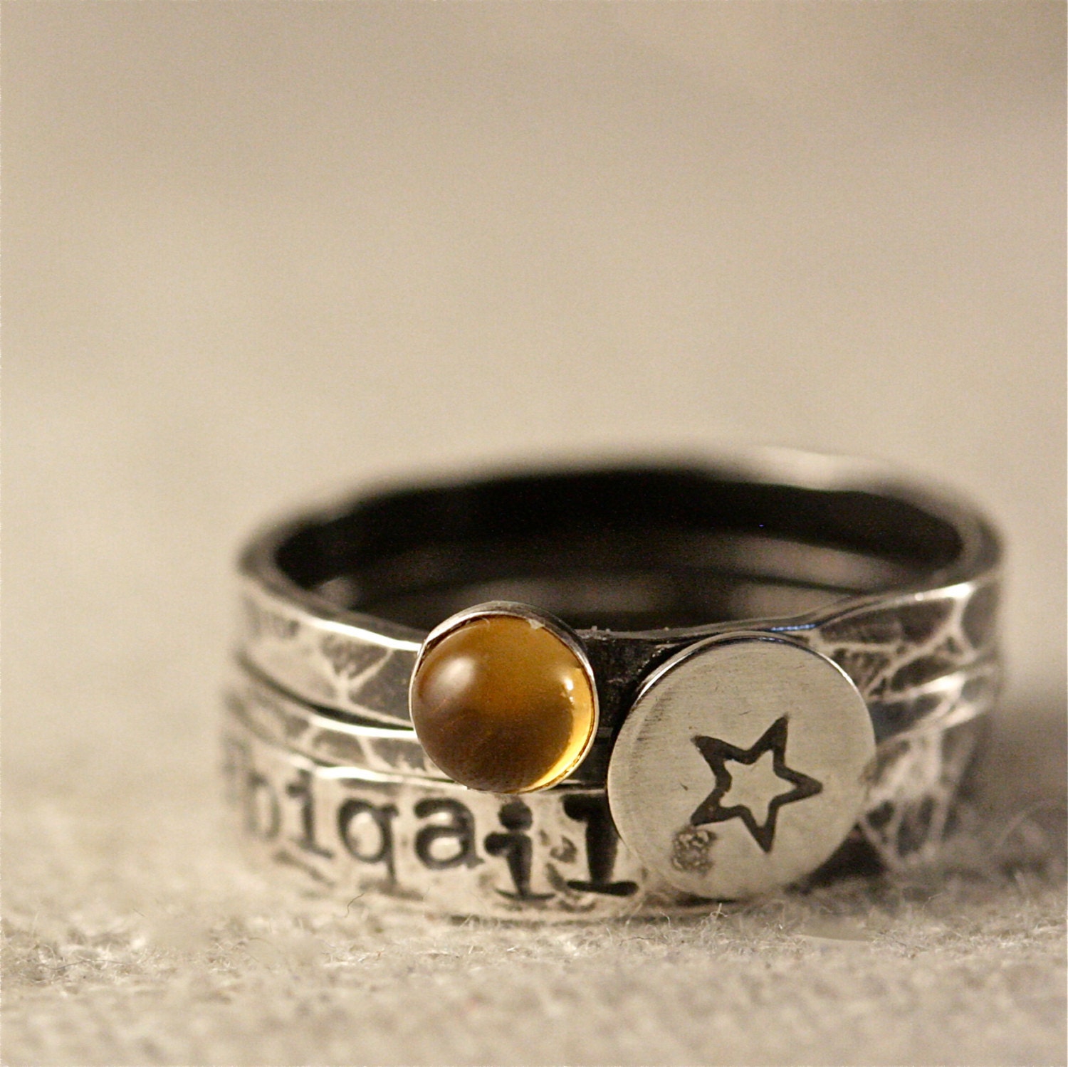 NEW ITEM 1 mm wide stacking ring with stamped star