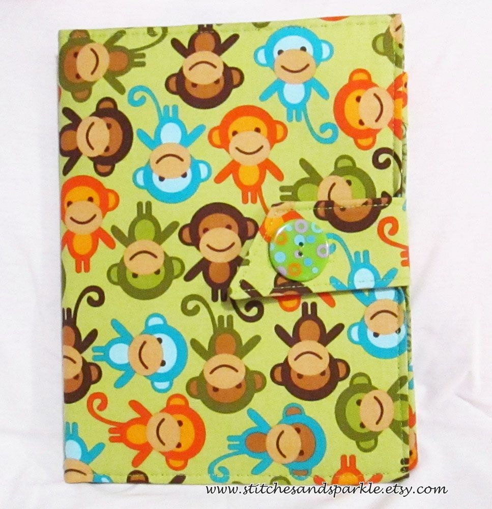 Adorable Smiling Monkeys iPad Cover in Apple Green