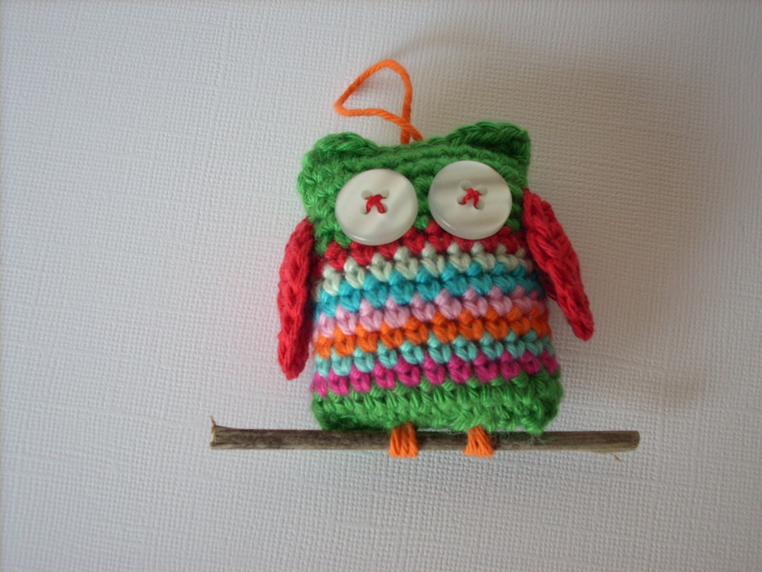 Crocheted owl  multicolored