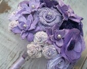 READY TO SHIP - Hand Dyed Ombre Violet, Purple, Liliac, Lavender Bride's Bouquet - Alternative Wedding Bouquet, Sola Wood