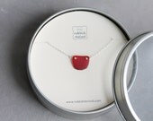 Red Sea Glass & Sterling Silver Necklace