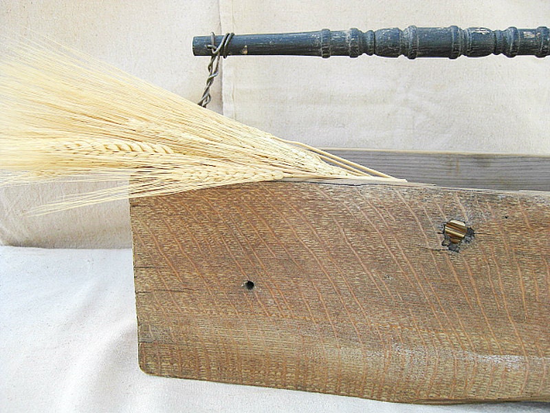 Repurposed Vintage Wood Dresser Drawer Wood Box with Chair Spindle Handle Attached with Wire," Better"