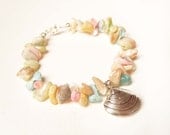 Pastel Shell Bracelet, Sea Shell Charm Bracelet, Beach Bracelet, Sea Shell Jewelry UK