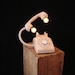 Upcycled Vintage Beige Rotary Telephone Lamp