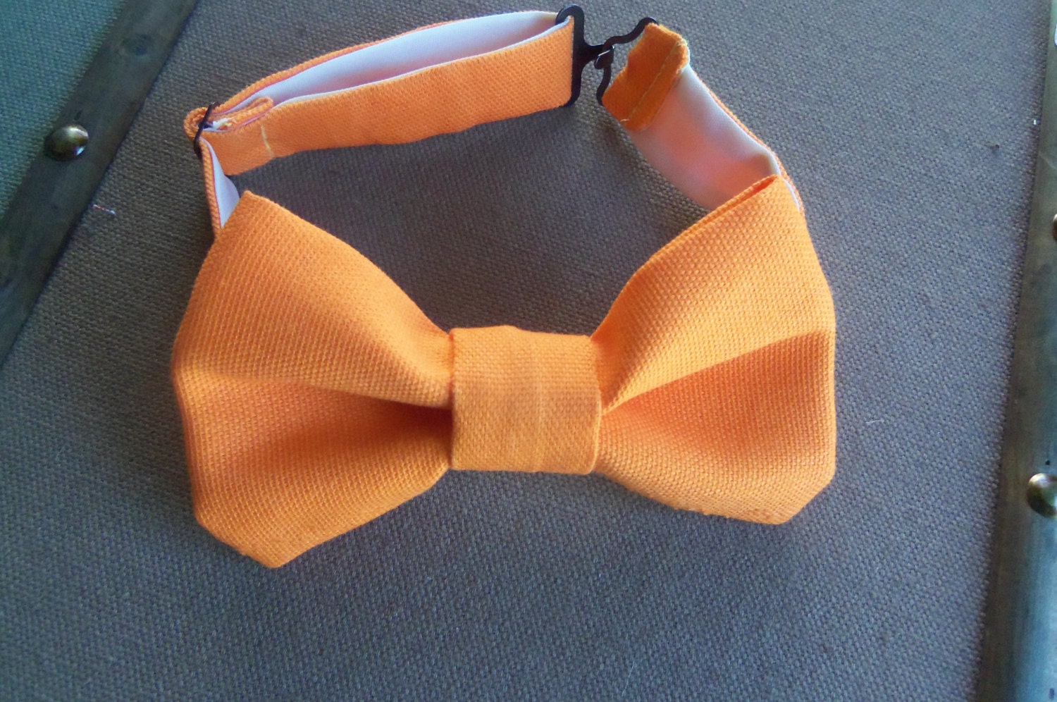Very Orange - Boys Adjustable Pre-Tied Bow Tie in Bright Orange Fabric