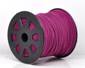 10 Yards Fuchsia Velvet Cord for Necklace 2.5mm wide - Ships Immediately from California - CH189