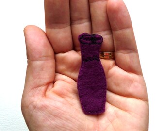Women's BROOCH Felt Dress Brooch Retro Purple Miniature Wiggle Dress - VALERIE