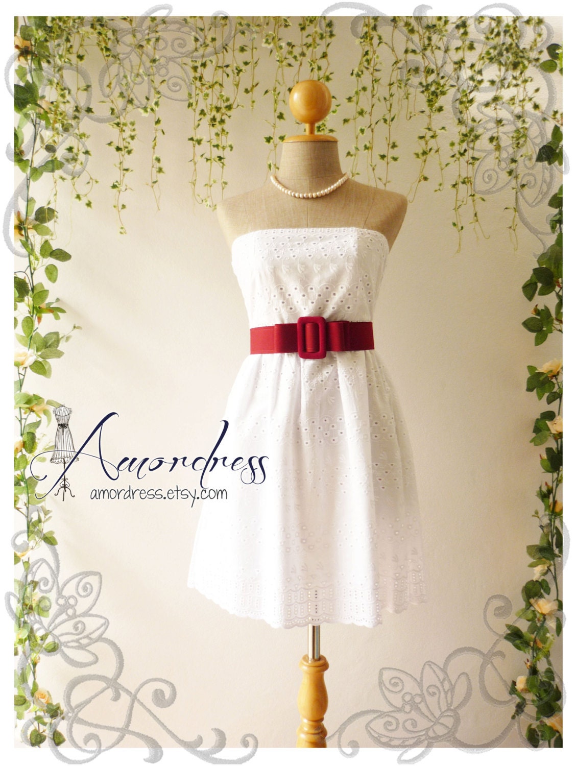 Sexy Sweet White Lace Dress Princess Lacy Romantic Strapless Summer Dress Party Prom Wedding Birthday Anniversary Dress -S-M- SALE