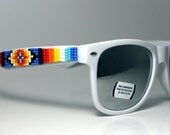 Beaded Sunglasses White Mirror
