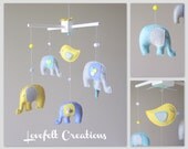 Baby mobile - Baby crib Mobile - Elephant Mobile -Bird Mobile - You can PICK YOUR COLORS