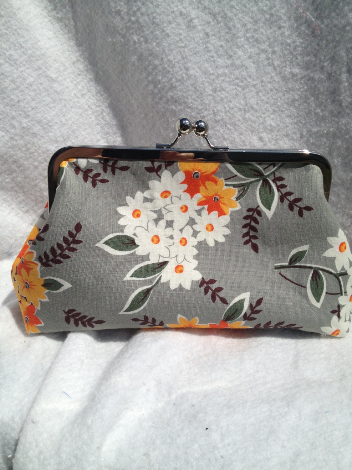 Grey Flea Market Fancy Clutch- Ready to Ship