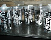 Set of 5 NO SPILL Monogrammed Personalized 16 oz Acrylic Cup for your Bridesmaids, wedding party, Bachelorette Party
